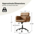 thumbnail image 6 of 360-Degree Swivel Leather Deskchair with Wheels Adjustable Height for Home Office Bedroom Camel, 6 of 7