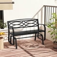 thumbnail image 4 of Costway 2-Person Outdoor Glider Bench with Metal Frame Armrests Geometric Backrest, 4 of 10