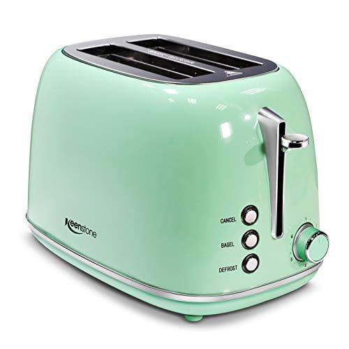 dvosmislen Natjecanje posudio  2-Slice Toasters Stainless Steel Retro Toaster with Extra Wide Slots -  Pastel Green - Walmart.com