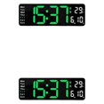 thumbnail image 1 of Guardoinrt 1/2/3 Horloge Murale Numérique Moderne avec Luminosité Réglable et Table de Chevet Calendrier Vert 2 Pcs, 1 of 1