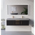 thumbnail image 5 of Thames 60" W x 19" D x 17.75" H Wall-Mounted Double Bathroom Black Vanity, 5 of 7