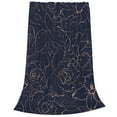 thumbnail image 2 of Balery Copper-Gold Gloss Outline Navy Dark Blue Manta de Felpa Suave y Acogedora – Cobija de Franela Aterciopelada para Cama, Lavable y Cálida para Sofá, Mascotas, Transpirable-80"x60", 2 of 7
