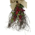 thumbnail image 3 of Northlight 24" Iced Berries and Burlap Artificial Christmas Twig Teardrop Swag, 3 of 4