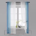 thumbnail image 3 of Ombre - Cortinas transparentes de lino sintético degradado con bolsillo para barra de semi gasa par yeacher Azul lago 52" de ancho x 63" de largo, 3 of 7