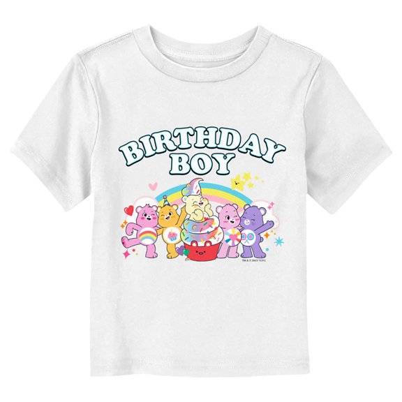 Toddler's Care Bears Birthday Boy Celebration Graphic Tee White 4T