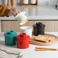 thumbnail image 2 of BeesClover Butter Crock, Butter Container with Scraper, Lid, Smooth Edges, Bottom Anti Slip, Ceramic French Butter Dish Festival Gift for Family, Friends, Holiday, Birthday, 2 of 8