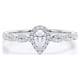 thumbnail image 1 of JeenMata Anillo de Compromiso con Pavé de Semi Infinito y Diamante Talla Pera de 0,5 Quilates, Engaste de Halo de 3 Puntas, Oro Blanco de 10 K, 1 of 6