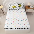 thumbnail image 4 of Homewish Softball Love Silhouette Zipper Full Size Comforter Sets with Fitted Sheet and 2 Pillowcases, Sport Zipper Bedding Set for Girls and Boys, Polka Dots Reversible, 4-Piece, 4 of 6