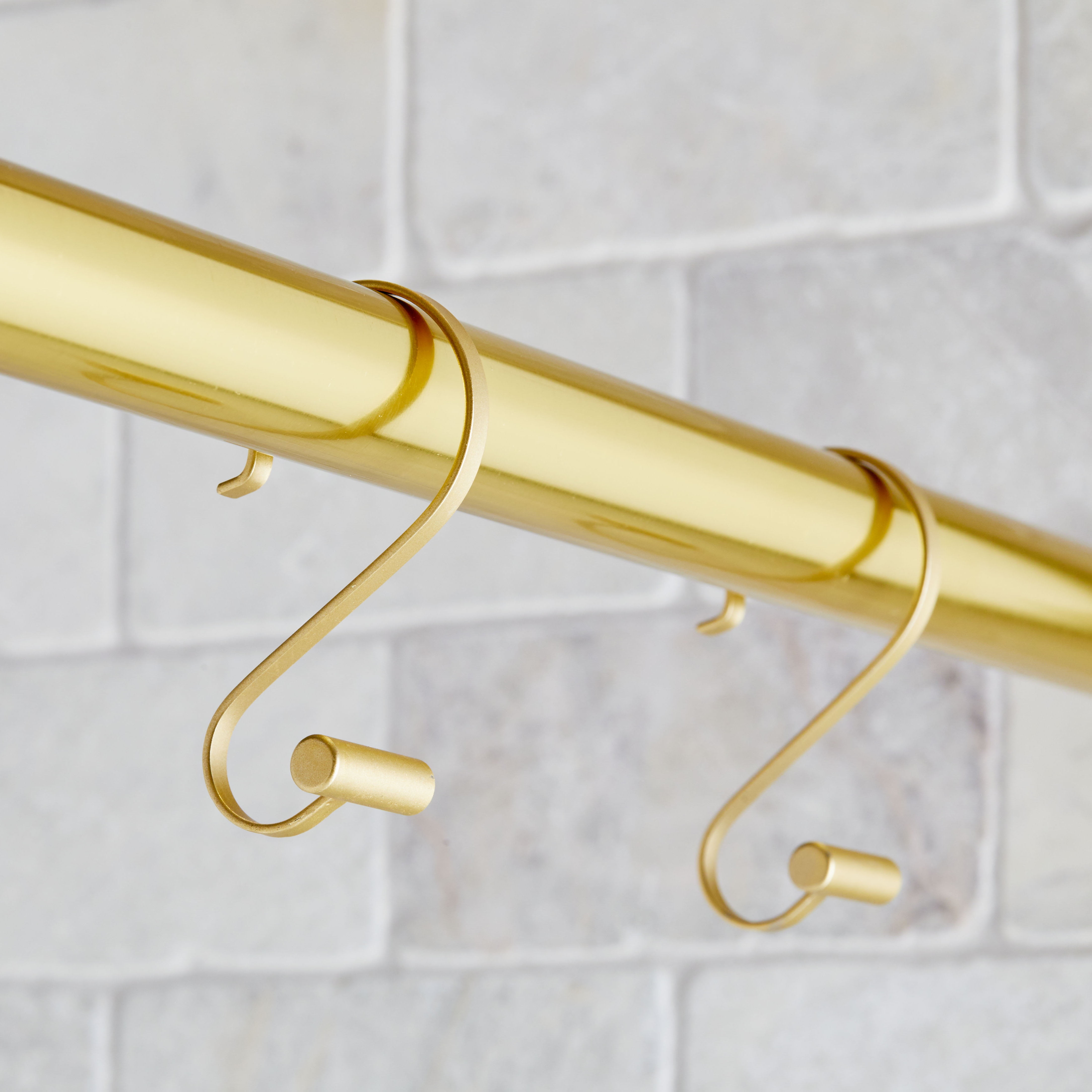 (3 pack) Better Homes & Gardens S-Shape Rustproof Stainless Steel Shower Hooks with T-Bar Ends, Brass, 12