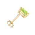 thumbnail image 3 of TimeLess Classics Emerald Cut Peridot Stud Earrings in 14K Yellow Gold - 6x4MM, 3 of 5