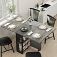 DSstyles SpaceSaving Folding Dining Table with Drop Leaf and 2 Storage