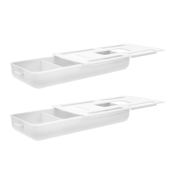 LOLIPPYY 2-Pack White Under Desk Storage Drawers, Slide-Out Hidden Organizer for Space Saving and Clutter Control
