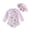 Pink, variant on Gunia Baby Swimsuit Girl 2Pcs Set Cartoon Print Crew Neck Long Sleeve Rash Guard Swimwear Sun Hat Girls One Piece Swimsuits For Beach Pool 3M-3Y