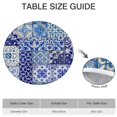 thumbnail image 6 of Floral Bohemian Round Table Cover Stretch Fit, 52-56 Inch Elastic Edge Cloth for Kitchen and Party Decor, 6 of 7