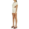 thumbnail image 3 of KelaJuan Women's Summer Short Skinny Jumpsuit Short Sleeve O Neck Hollow Floral Bodysuits Pants Suit, 3 of 7