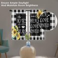 thumbnail image 6 of dinii Black White Buffalo Plaid Check Kitchen Curtains, Farmhouse Sunflower Short Window Drapes Set of 2, Window Treatment Tier Curtains for Kitchen Over Sink Bathroom Decor (26x36 Inch), 6 of 6