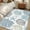 Navy Blue Teal, variant on Navy Blue Gray Coastal Area Rugs 2x3 for Living Room, Summer Beach Coral Shell Ocean Non Slip Washable Rug Runner, Low Pile Indoor Floor Carpet Mat Bathroom Rugs for Bedroom, Kids Room