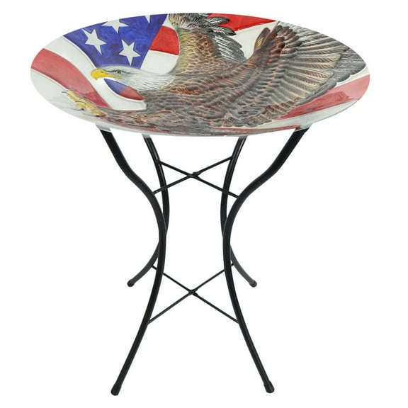 Briarwood Lane Freedom Eagle Glass Birdbath