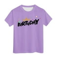 thumbnail image 1 of T-shirt à Manches Courtes pour Fille d'Anniversaire, Col Rond, Coupe Décontractée, Basique, 1 of 4