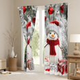 thumbnail image 3 of jejeloiu Merry Christmas Curtains and Drapes,Cute Cartoon Snowman Black Out Curtains,Red White Curtains Pack of 2 (52x63 Each) For Kids,Breathable Home Decor, 3 of 6