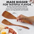 thumbnail image 4 of Extra-Large 6-Piece Wooden Spoon Set - Smooth Teak Cooking Utensils - Comfort-Grip Non-Stick Turner, Spatula, Skimmer, Fork, Serving Spoon, 4 of 9