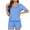 #064-Blue, variant on Censtreet Women's 2 Piece Pajama Set Bow Graphic Button Down Short Sleeve Lapel Shirt Pj Short Set