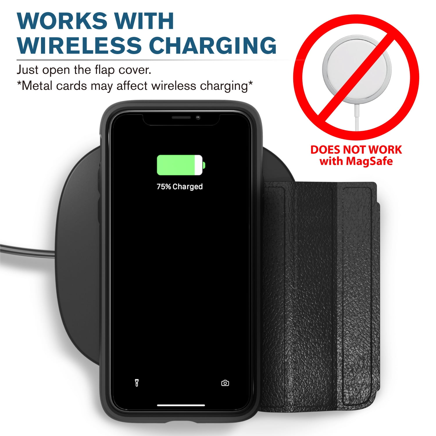 Vena iPhone 12 Pro (6.1") Wallet Case, vCommute (Military Grade Drop Protection) Flip Leather Cover Card Slot Holder with Kickstand, Designed for iPhone 12 Pro - Space Gray