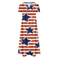 thumbnail image 4 of Robes pour Femmes Été 2024, Robes Décontractées à Manches Courtes Imprimées, Col en V, Jour de l'Indépendance, 50 % de Réduction!, 4 of 5