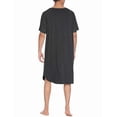 thumbnail image 2 of Ekouaer Men's Short Sleeve Nightwear Cotton Solid Color Nightshirt Long Kaftan Sleep Gown Robe, 2 of 6