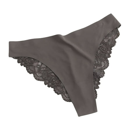 Lingerie Briefs Womens Floral Lace Smooth Stretch Panties Solid Color Casual Seamless Comfort Underwear Sexy Thong