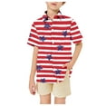 thumbnail image 4 of Summer Tops Independence Day Flag Prints Shirts for Teen Kids Boys 4Th of July Short Sleeve Camp Collar Tops Baby Boy Summer Clothes Red 12 Years-13 Years, 4 of 4