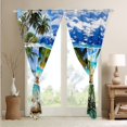 thumbnail image 4 of Hawaii Beach Decor 30%-50% Blackout Curtains Patchwork Starfish Curtains & Drapes for Women Adults,Blue Ocean Curtains Conch Shell Tropical Sand Coconut Palm Beach Room Decor, 4 of 6