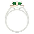 thumbnail image 4 of 2.27ct heart cut green emerald 18k 2 tone gold halo Bridal Wedding Engagement Promise Anniversary Ring for Women size 8.25, 4 of 7