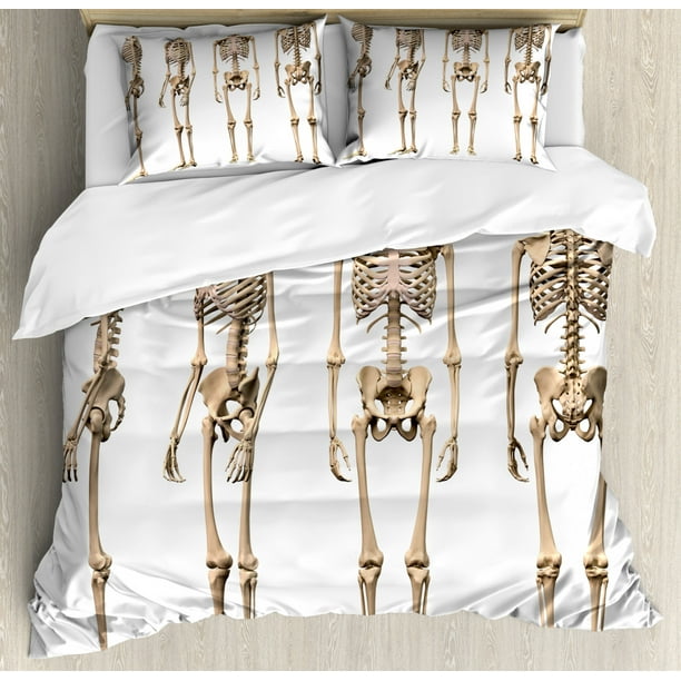 Human Anatomy King Size Duvet Cover Set Man Male Human Skeleton