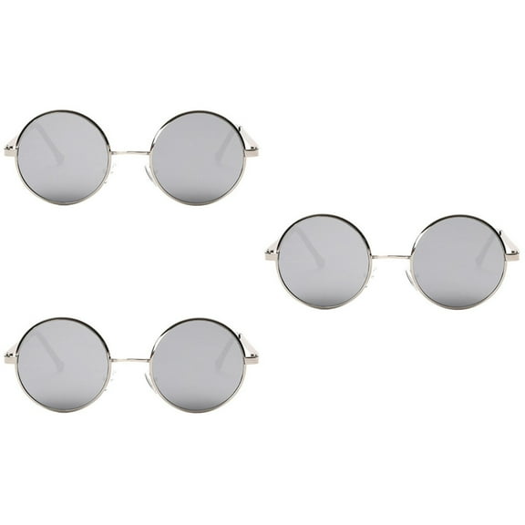 3 Pieces Drink Tower Water Silver Lens Sunglasses