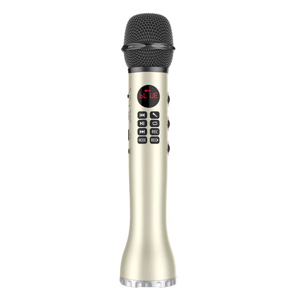 L-598 Micrófono de mano K Song Micrófono inalámbrico Bluetooth Micrófono de bolsillo KTV Mic Altavoz Bluetooth Scienceny DZ54552-03B