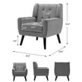 thumbnail image 6 of DREAMSIDEA Velvet Accent Chair Living Room, Modern Upholstered Arm Chair Tufted for Indoor Bedroom Office Room (Gray), 6 of 6