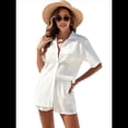thumbnail image 1 of Traje de Baño para Mujer, Camisa de Larga con Botones y Pantalones Cortos, Conjunto de Bikini para Playa S, 1 of 8