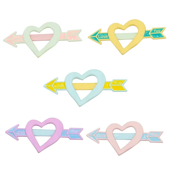 5Pcs Cute Love Hair Clips, I Love You Heart Love Arrow Cupid Hair Pins Cartoon Kawaii Funny Hair Clips for Hair Styling and Makeup Application
