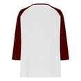 thumbnail image 5 of WMTBSRSW Girls Henley Shirts Raglan 3/4 Sleeve Tops Casual Basic Tees Fall Winter Color Block V Neck Blouse 9 Years, 5 of 6