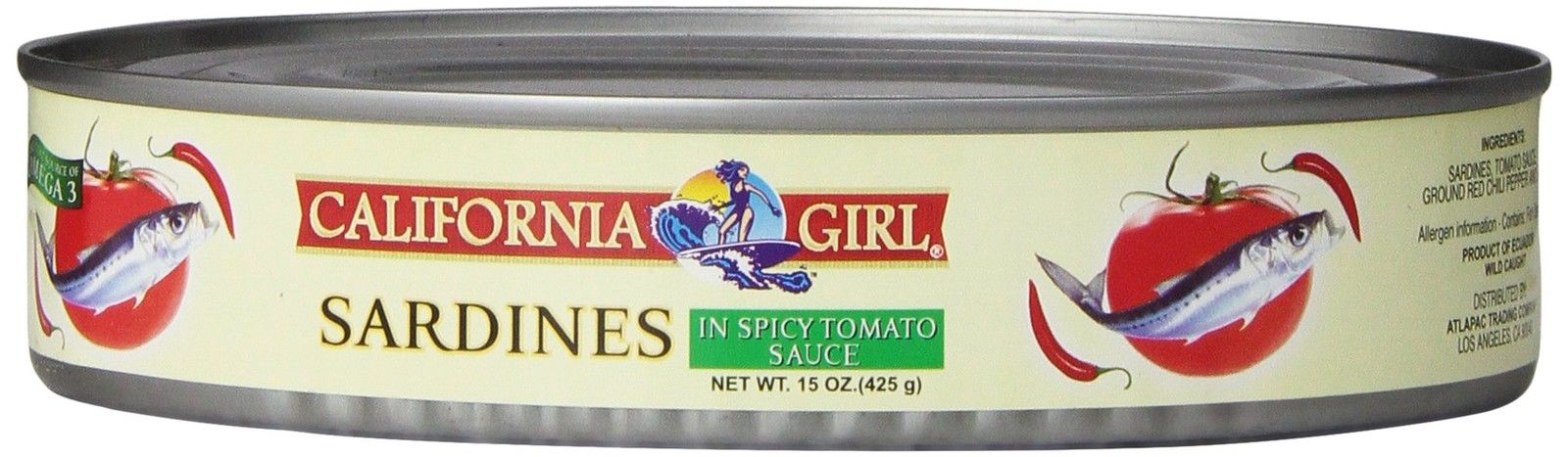 California Girl Sardines In Spicy Tomato Sauce, 15 oz by Generic