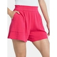 thumbnail image 4 of Time and Tru Women's Double Cloth Cotton Shorts, Sizes XS-XXXL, 4 of 5