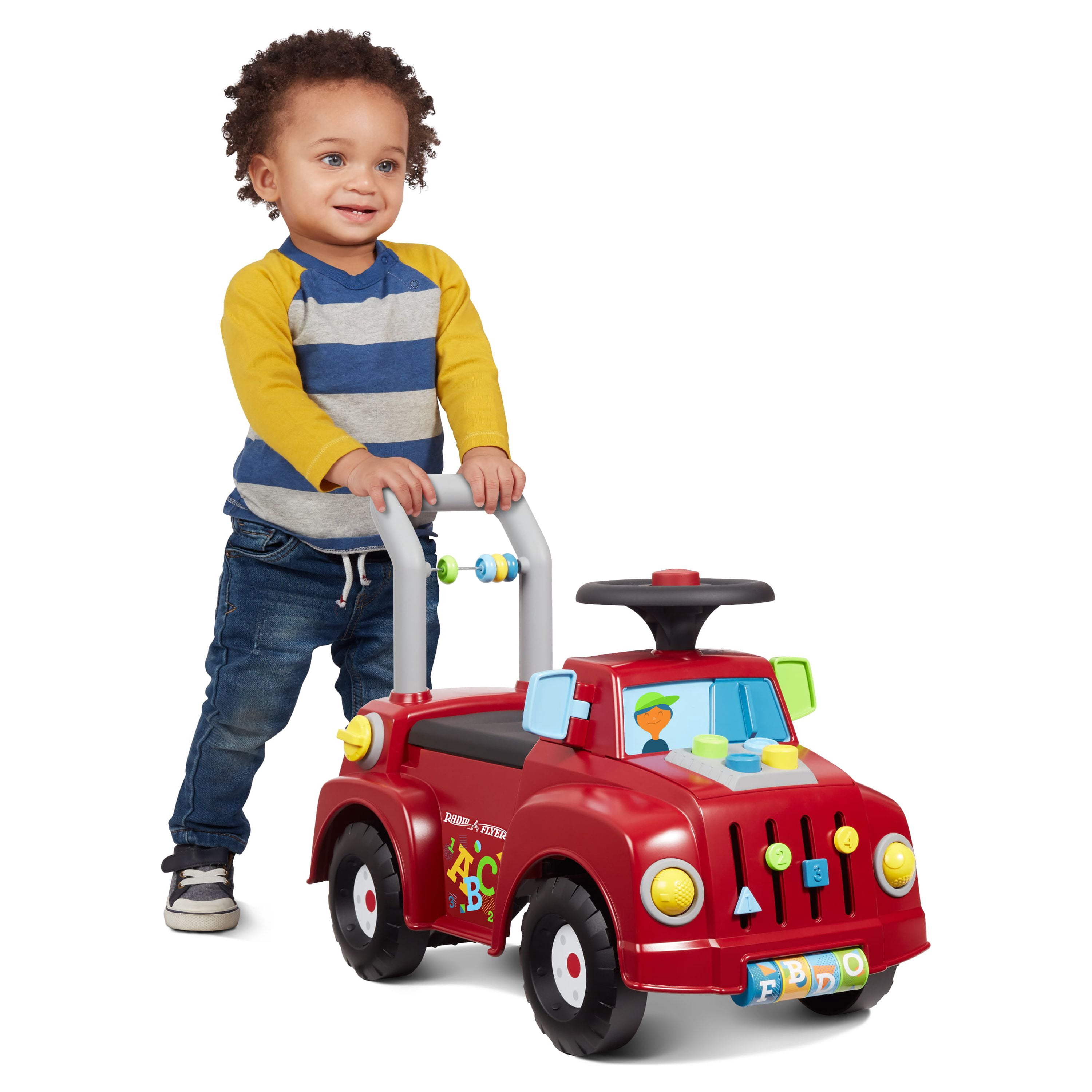 Radio Flyer Multi-Color Tinker Truck - Ride-On and Push Walker for Boys and Girls, Age 1-3 years, Maximum Weight 42 lbs