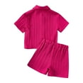 thumbnail image 4 of Baby Boys Clothes Set Toddler Infant Boys Button-Down Shirt Tops + Cotton Shorts Summer Outfit 2pcs with Pockets, 4 of 7