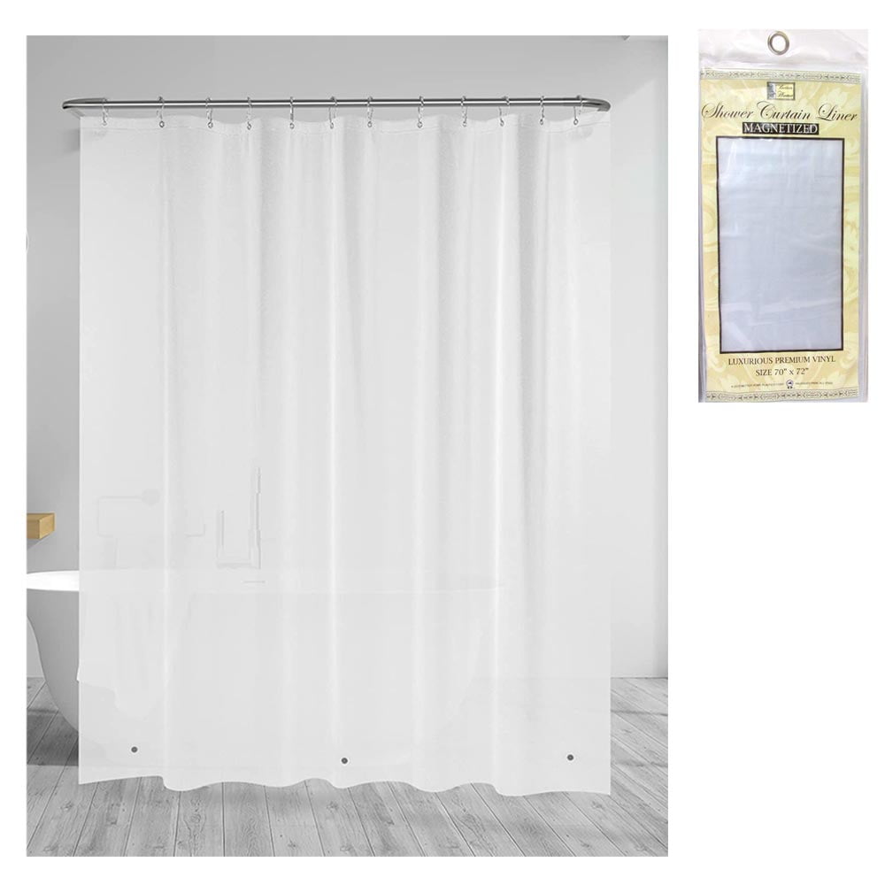 See-Through Standard 70" X 72" Waterproof Plastic Shower Curtain Magnetic Liner