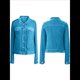 thumbnail image 3 of Chaqueta de Terciopelo de Larga de Color Liso para Mujer, Abrigo Corto Informal con Hebilla y Bolsillos. Azul Brillante M, 3 of 5