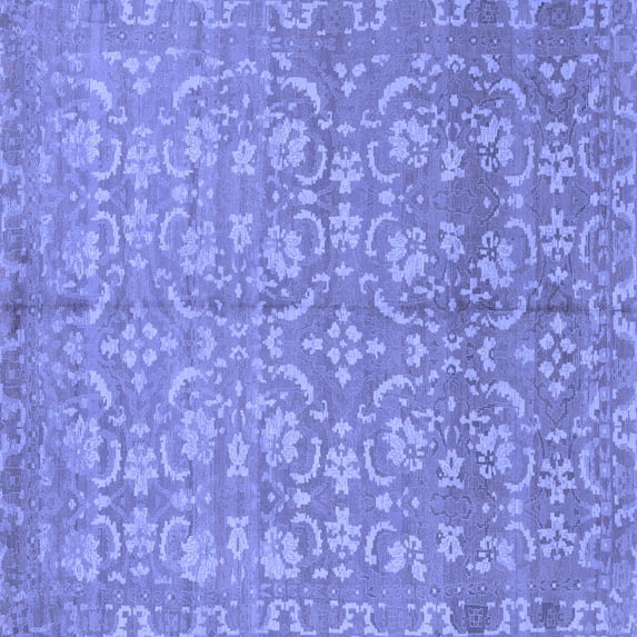 Ahgly Company Indoor Square Abstract Blue Modern Area Rugs, 7' Square
