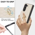 thumbnail image 5 of ELEHOLD Luxury Wallet Case for Samsung Galaxy Z Fold 6, Faux Leather Non-Slip Grip Ring Holder Flip Kickstand Card Cash Slot Shockproof Protection Case for Samsung Galaxy Z Fold 6 ,White, 5 of 7