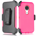 thumbnail image 1 of for 6.2" Motorola Moto G7 Armor Holster Belt Clip Kickstands Hybrid Shockproof Bumper Screen Protector Dual Layer Raised Bevel Design Enhance Camera Aim At All Buttons & Sockets Case + [Pink], 1 of 4