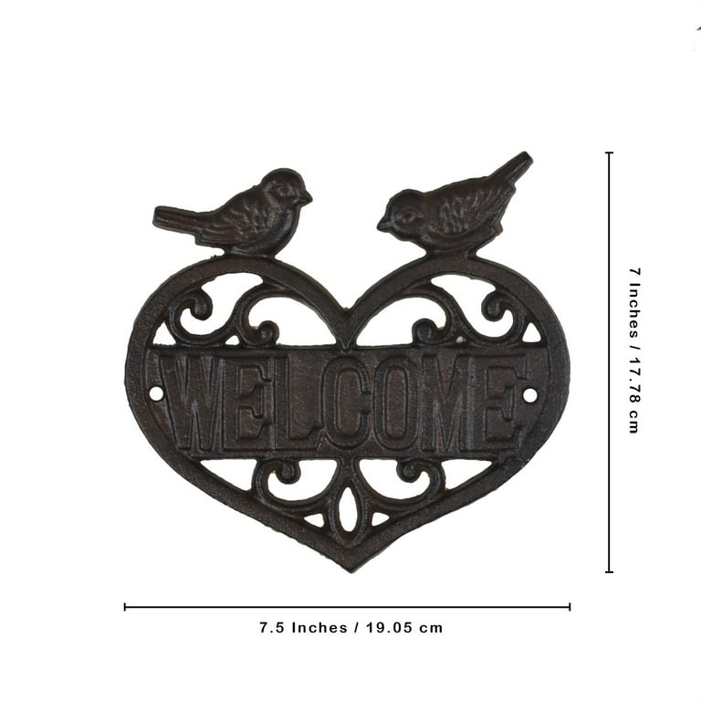 Rustic Metal Love Birds Welcome Heart Door Sign Wall Art Front Porch Home Decor Rustic Metal Love Birds Welcome Heart Door Sign Wall Art Front Porch Home Decor